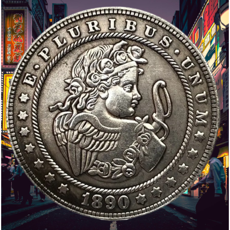 Сувенір монета долар США 1890г. Фермон “Купідон“. Hobo Coin American Morgan
