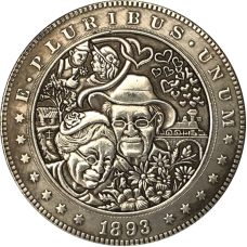 Сувенір монета долар США 1893г. Банк “Щаслива стара“. Hobo Coin American Morgan