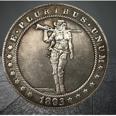 Сувенір монета долар США 1893г. Банк “Красниця ковбой“. Hobo Coin American Morgan