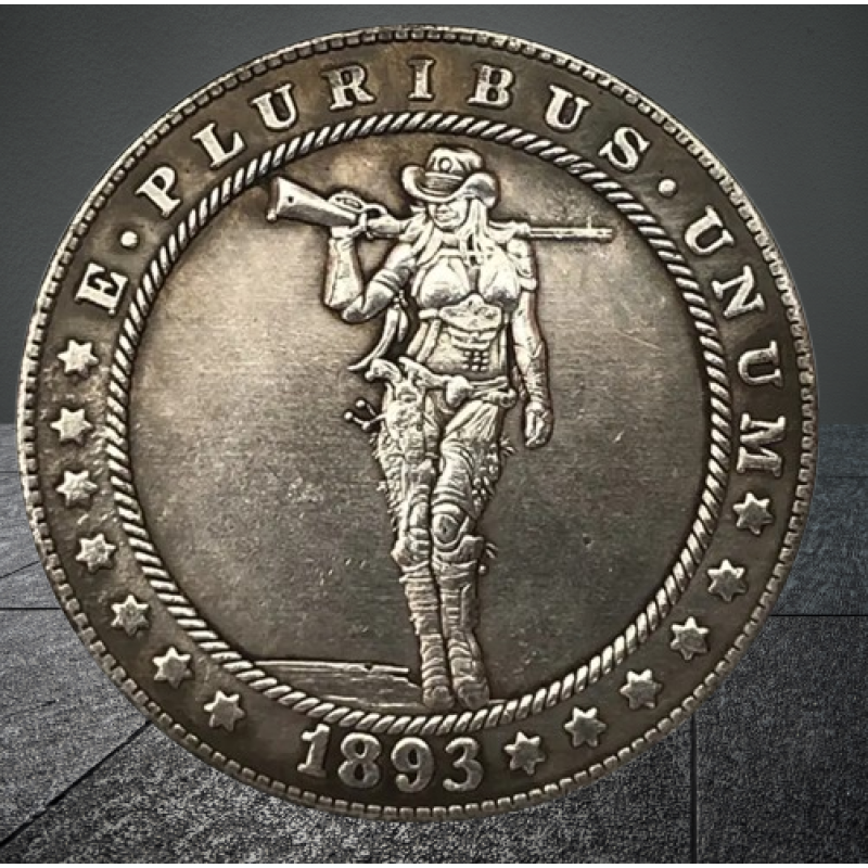 Сувенір монета долар США 1893г. Банк “Красниця ковбой“. Hobo Coin American Morgan
