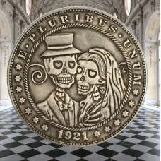Сувенір монета долар США 1921 р. Банка “Весільний День Мертових“. Hobo Coin American Morgan