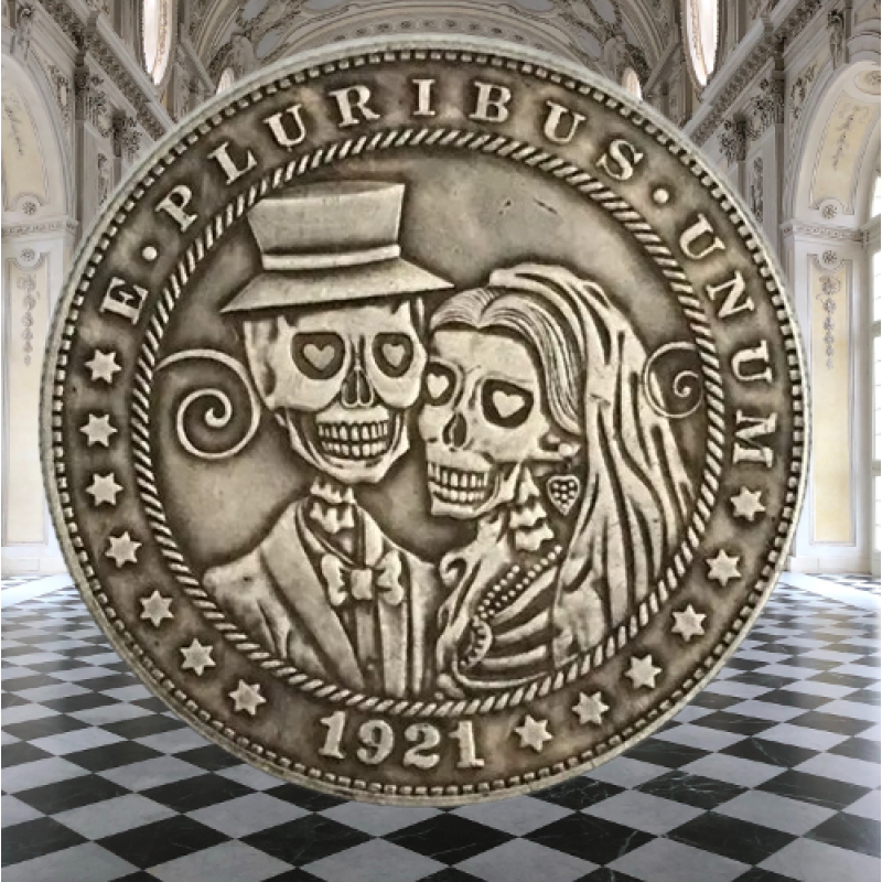 Сувенір монета долар США 1921 р. Банка “Весільний День Мертових“. Hobo Coin American Morgan