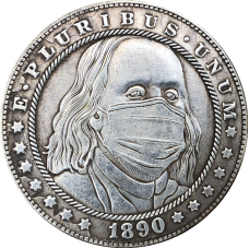 Сувенір монета долар СШАang 1890 г “Франклін у масці“. Hobo Coin American Morgan