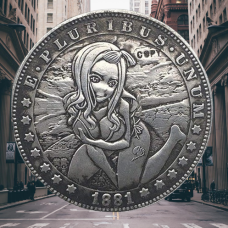 Сувенір монета долар США 1881р “Дівчинка з великими очима“. Hobo Coin American Morgan