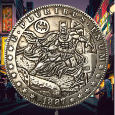 Сувенір монета долар СШАang 1887г “Бетмен“. Hobo Coin American Morgan