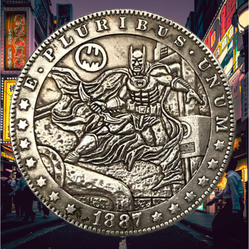 Сувенір монета долар СШАang 1887г “Бетмен“. Hobo Coin American Morgan