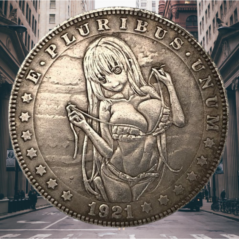 Сувенір сексуальна монета долар США 1921г “Дівчинка з великими“. Hobo Coin American Morgan