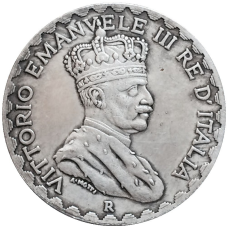 Сувенир монета Італійська Бурштин 5 лір 1925г. Вітторіо Емануеле III (1909-1925)