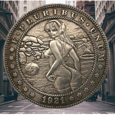 Сувенір сексуальна монета долар США 1921 р “Дівчинка фентезі“. Hobo Coin American Morgan