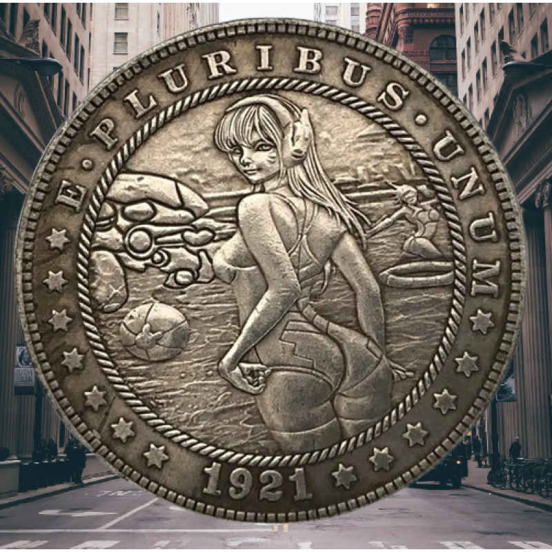 Сувенір сексуальна монета долар США 1921 р “Дівчинка фентезі“. Hobo Coin American Morgan