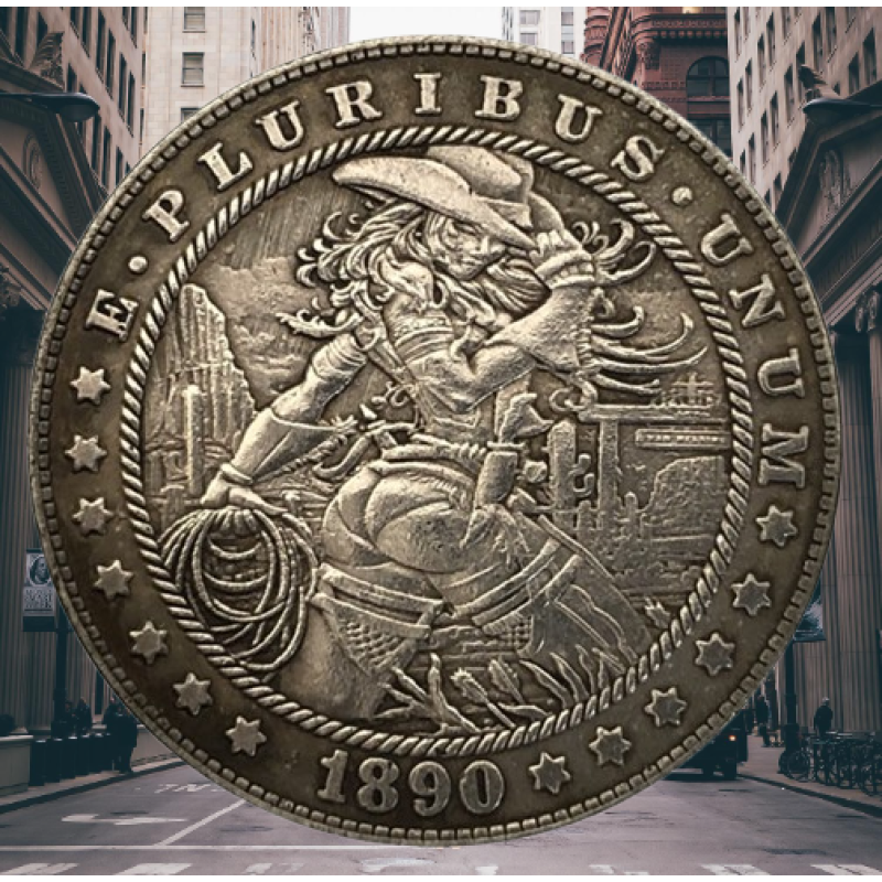 Сувенір сексуальна монета долар США 1890 р “Дівчина ковбой“. Hobo Coin American Morgan