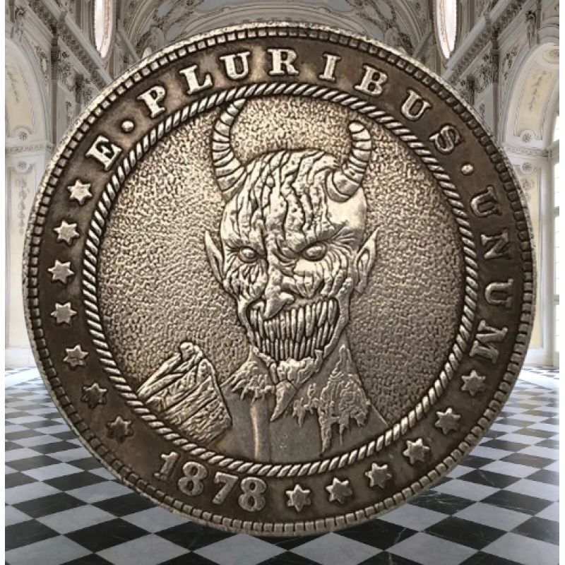 Сувенір монета долар США 1878р “Демон“. Hobo Coin American Morgan