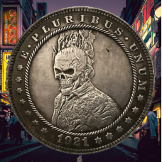 Сувенір монета долар США Банка 1921г “Примарний перегонник“. Hobo Coin American Morgan