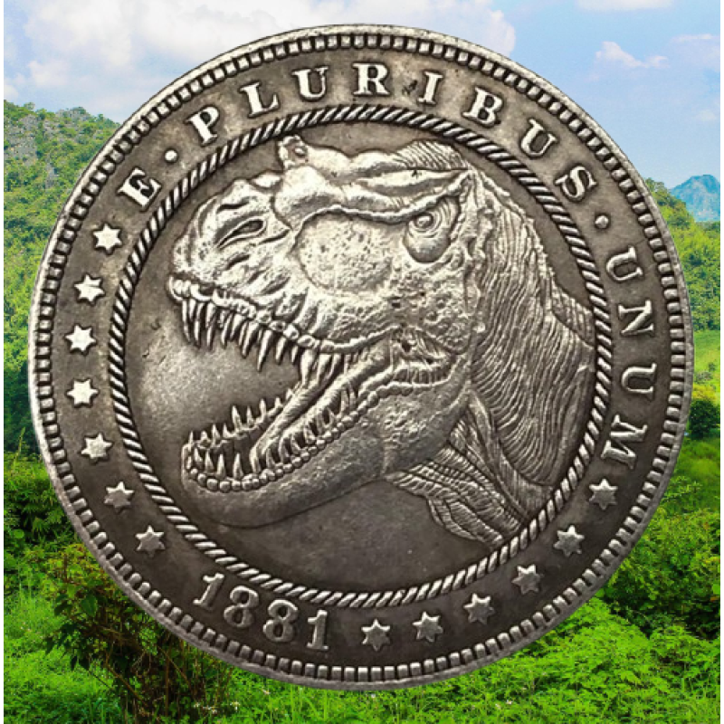 Сувенір монета долар СШАang 1881г “Тиранозавр Рекс“. Hobo Coin American Morgan