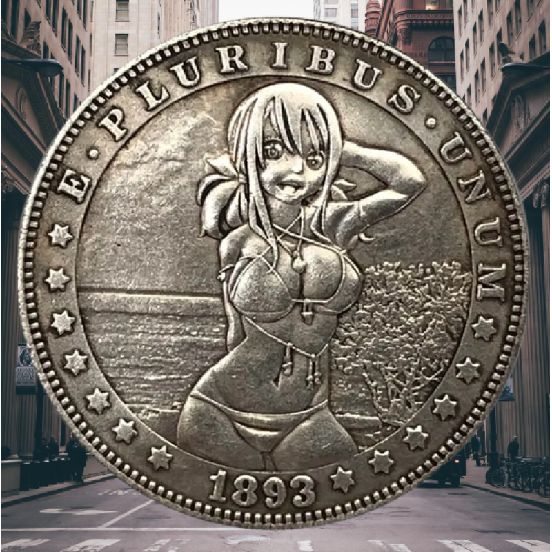 Сувенір сексуальна монета долар США 1893г “Дівчинка на березі“. Hobo Coin American Morgan