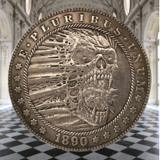 Сувенір монета долар США 1890 г “Смерть вампіра“. Hobo Coin American Morgan