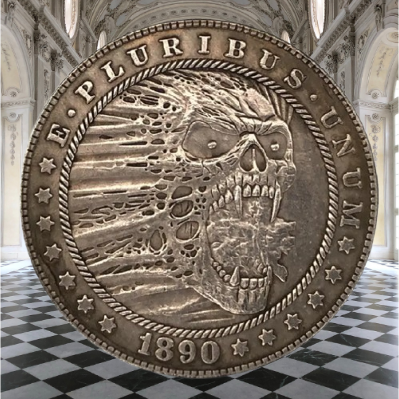Сувенір монета долар США 1890 г “Смерть вампіра“. Hobo Coin American Morgan