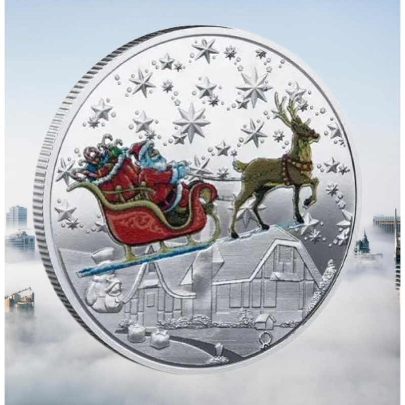 Монета сувенір Merry Christmas сильвер “Щасливого Різдва!“ подарунок на Новий рік
