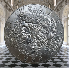 Сувенір монета долар США Годмон 1922 г “Свобода та череп свободи“. Hobo Coin American Morgan