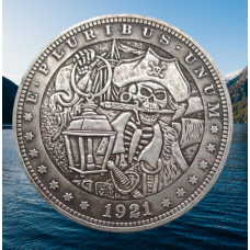 Сувенір монета долар США Годівниця 1921 р. “Пірат із ліхтарем“. Hobo Coin American Morgan