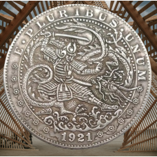 Сувенір монета долар США 1921г “Самурай і дракон“. Hobo Coin American Morgan