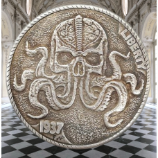 Сувенір монета долар США МОЖ 1937 р. “Череп кракен“. Hobo Coin American Morgan