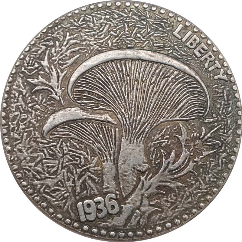 Сувенір монета долар США Банк 1936 г “Гриби“. Hobo Coin American Morgan