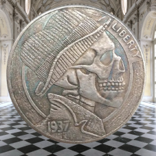 Сувенір монета долар США OF8195“ Череп у капелюсі. Hobo Coin American Morgan