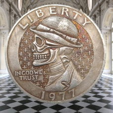 Сувенір монета долар США OF86“ Череп у казанці. Hobo Coin American Morgan