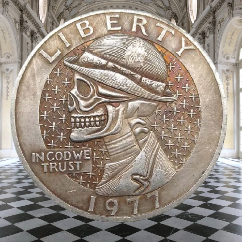 Сувенір монета долар США OF86“ Череп у казанці. Hobo Coin American Morgan