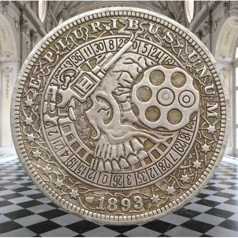 Сувенір монета долар СШАang 1893г “Руська рулетка“. Hobo Coin American Morgan