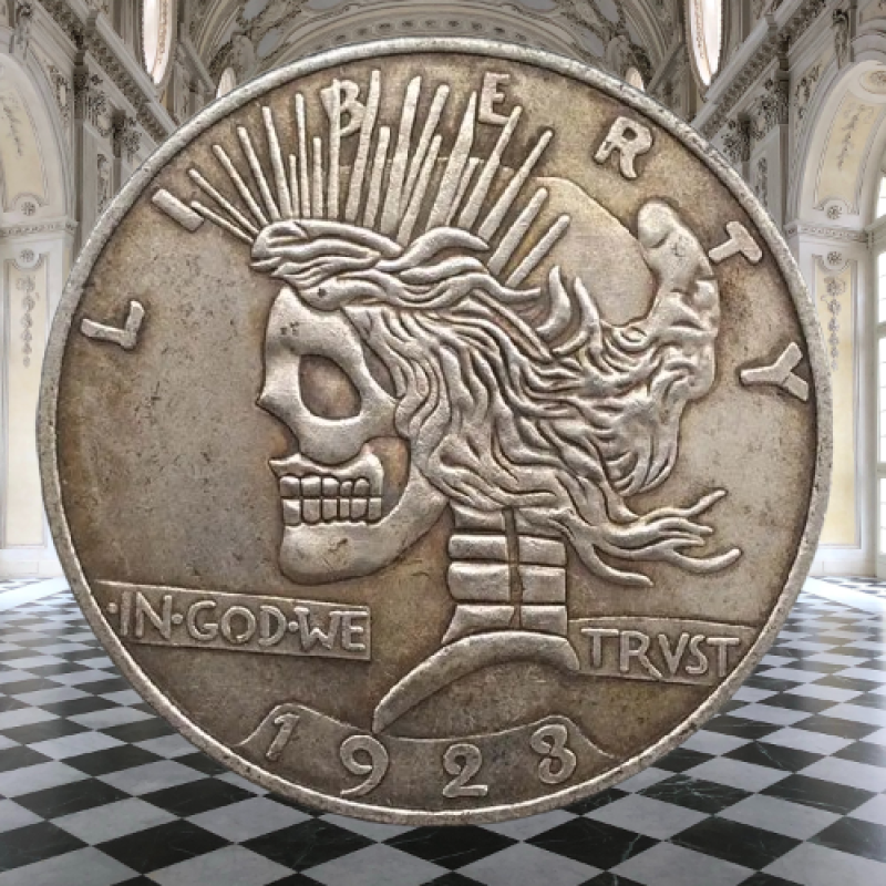 Сувенір монета долар США Банк 1923 р. “Череп у діадемі“. Hobo Coin American Morgan