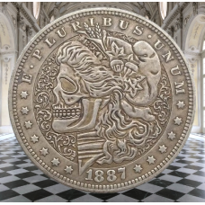 Сувенір монета долар СШАang 1887г “Череп свободи“. Hobo Coin American Morgan