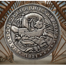 Сувенір монета долар США Банк 1921г “Морське чудовисько“. Hobo Coin American Morgan