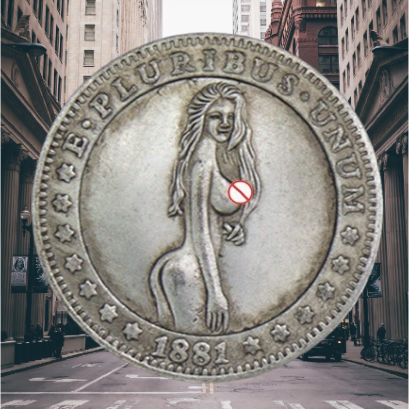Монета сувенірна сексуальна, долар США 1881 г “Сексі дівчинка“. Coin American Morgan