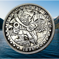 Сувенір монета 1 долар США Банка 1896г “Капітан Сільвер“. Hobo Coin American Morgan