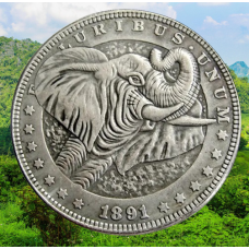 Сувенір монета 1 долар США 1891ггар “Слон“. Hobo Coin American