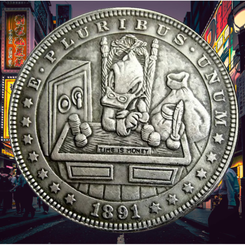 Сувенір монета 1 долар США 1891г Банк “Час це гроші“. Hobo Coin American