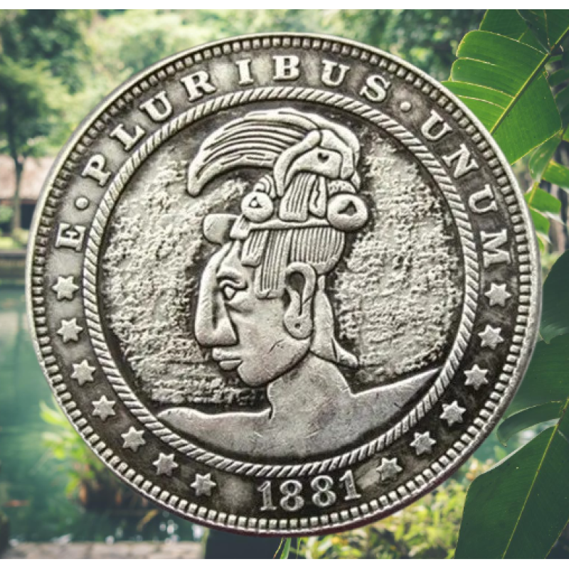 Сувенір монета 1 долар США 1881 гang ZD “Туземець“. Hobo Coin American