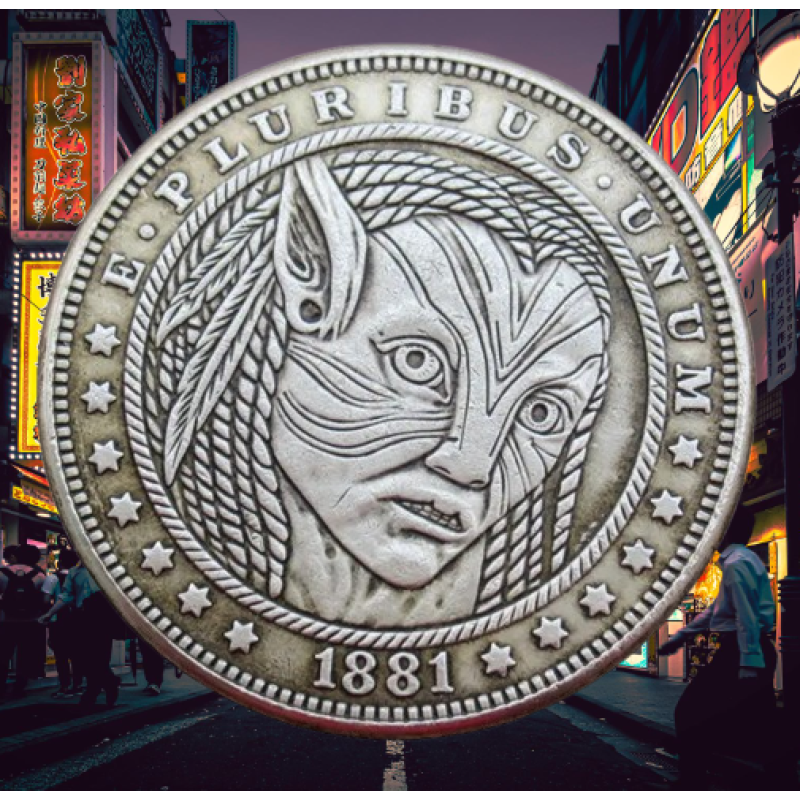 Сувенір монета 1 долар Банка США 1881г, “Нейтирі з Аватар“. Hobo Coin American