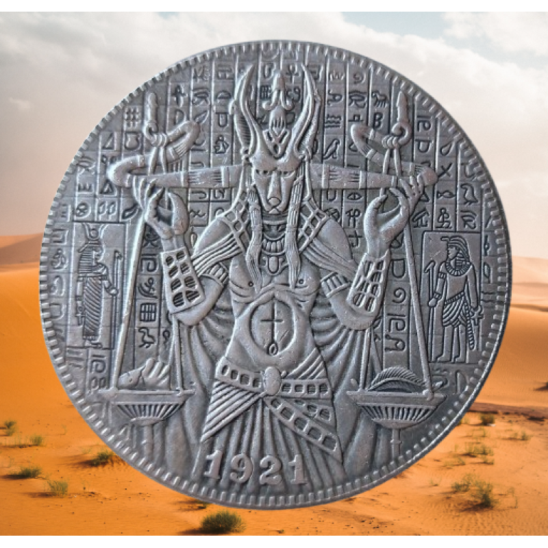 Сувенір монета 1 долар Банка США 1921г, “Анубіс і ваги“. Hobo Coin American