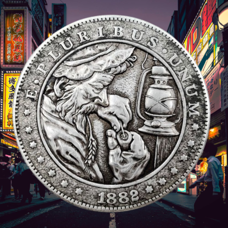 Сувенір монета 1 долар Банка США 1882г, “Старий майстер“. Hobo Coin American