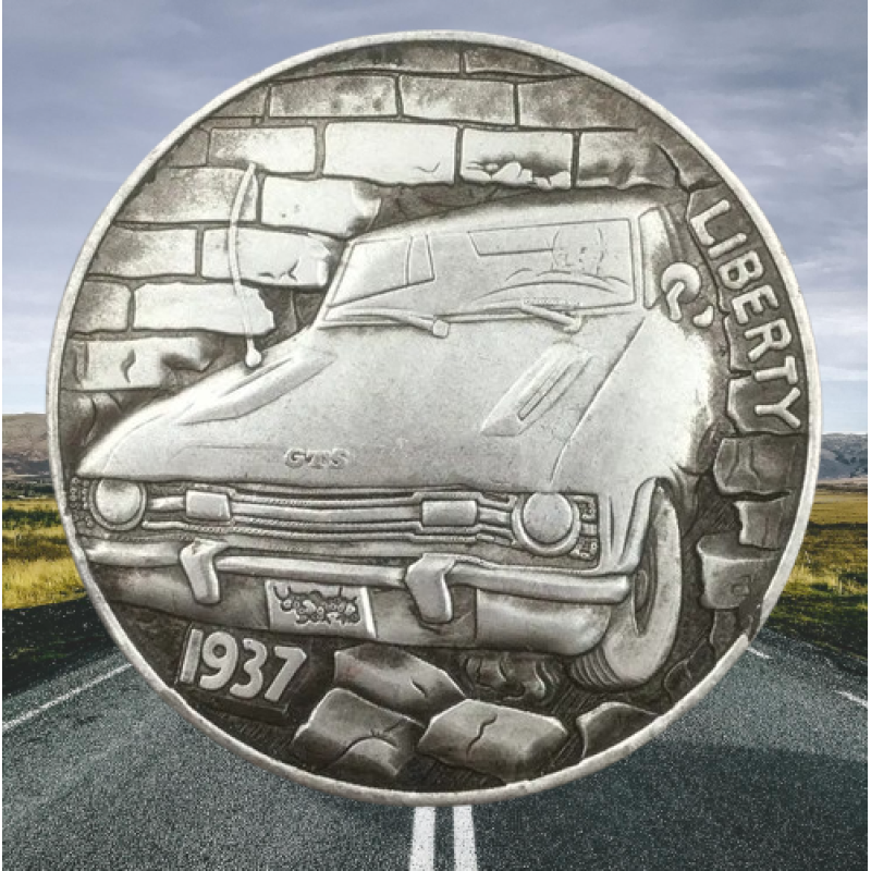 Сувенір монета 1 долар Банка США 1937г, “Автомобіль GTS“. Hobo Coin American