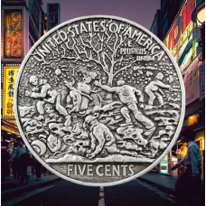 Сувенір монета 1 долар США Банка “Гра у сніжки“. Hobo Coin American Morgan