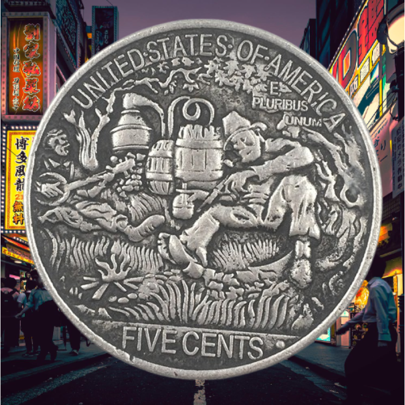Сувенір монета 1 долар США “Самогонники“. Hobo Coin American Morgan