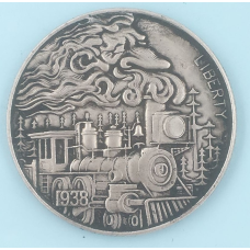 Сувенір монета долар США 1938 “Паровоз і дим“. Hobo Coin American Morgan