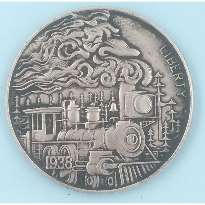 Сувенір монета долар США 1938 “Паровоз і дим“. Hobo Coin American Morgan