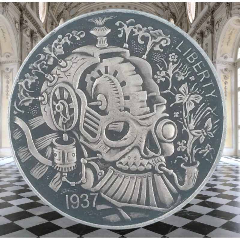 Сувенір монета долар США OF8198 “Череп Паровоза“. Hobo Coin American Morgan