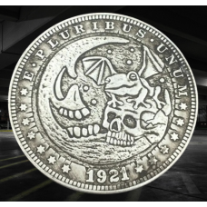 Сувенір монета долар США Банк 1921г “Сктрашилки Гелловіна“. Hobo Coin American Morgan