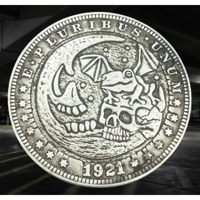 Сувенір монета долар США Банк 1921г “Сктрашилки Гелловіна“. Hobo Coin American Morgan